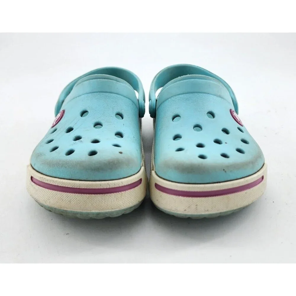 Crocs Kids Crocband ll Slip‎ On Clog Shoes Blue/Pink 11990 Youth Size C10/11